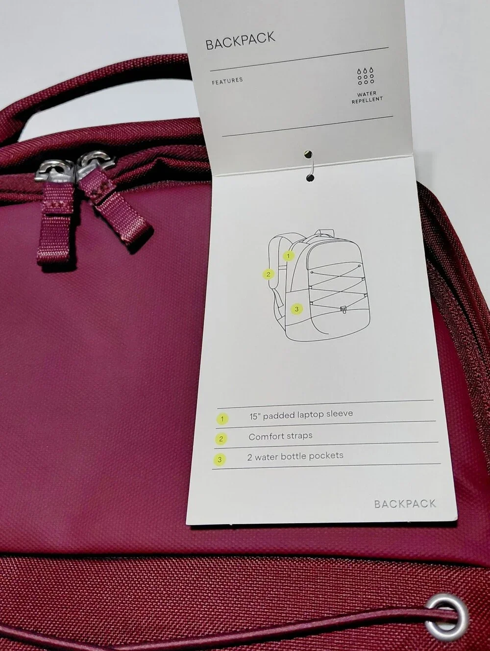 ALL IN MOTION 21 L Women's  Burgundy Everyday Sporty Backpack - OS